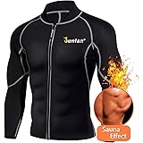 Men Sweat Neoprene Weight Loss Sauna Suit Workout Shirt Body Shaper Fitness Jacket Gym Top Clothes Shapewear Long Sleeve