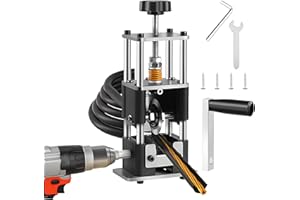 SAMLOO Wire Stripper Machine Drill Powered Hand Crank Wire Stripper Tool Wire Stripping Manual Wire Peeler for Gauge Wire 0.04"-1" Wire Scrap DIY Copper Recycling (Black)