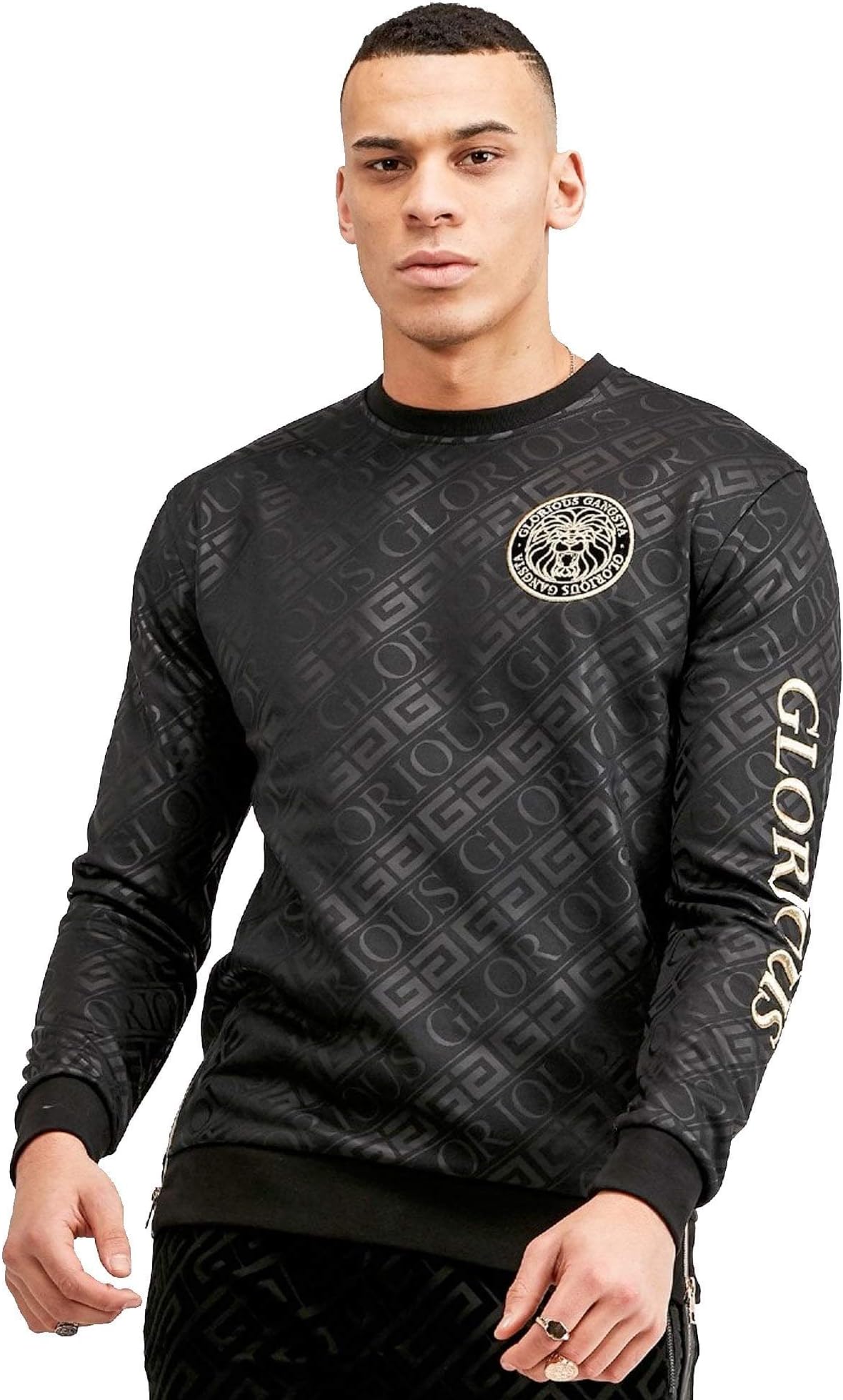 Linden Black Crew Neck Logo Sweatshirt
