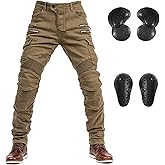 LOMENG Motorcycle Riding Pants Motorbike Motocross Cycling Jeans Safety CE Knee Hip Removable Armored All Seasons for Men