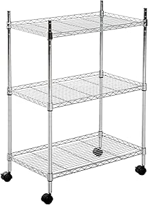 HOMCOM Carro de Cocina Multiusos Carrito Auxiliar con Ruedas Estantería