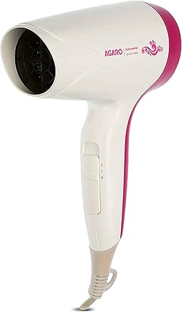 Agaro HD-6501 1000-Watt Hair Dryer with 2 Speed Control & Balanced Heat Flow (Purple)