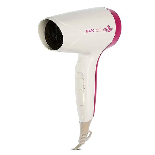 Agaro HD-6501 1000-Watt Hair Dryer with 2 Speed Control & Balanced Heat Flow (Purple)