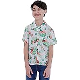Disney Mickey Mouse Minnie Mouse Hawaiian Matching Family Hawaiian Button Down Shirt Adult