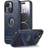 KSELF Leather Case for iPhone 14 Plus Case, Protective Slim with Kickstand Shockproof Phone Cases, Built-in Invisible Stand Compatible with iPhone 14 Plus 6.7'' (Blue, for iPhone 14 Plus)