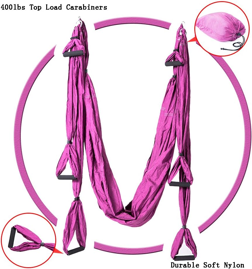 Seveni Aerial Yoga Swing/yoga hammock Beginner instruction Included for free 400ibs