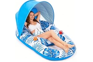 Jasonwell Pool Float with Canopy - Inflatable Pool Floaties Adult Lounger Floats Raft Floating Chair for Swimming Pool Lake W