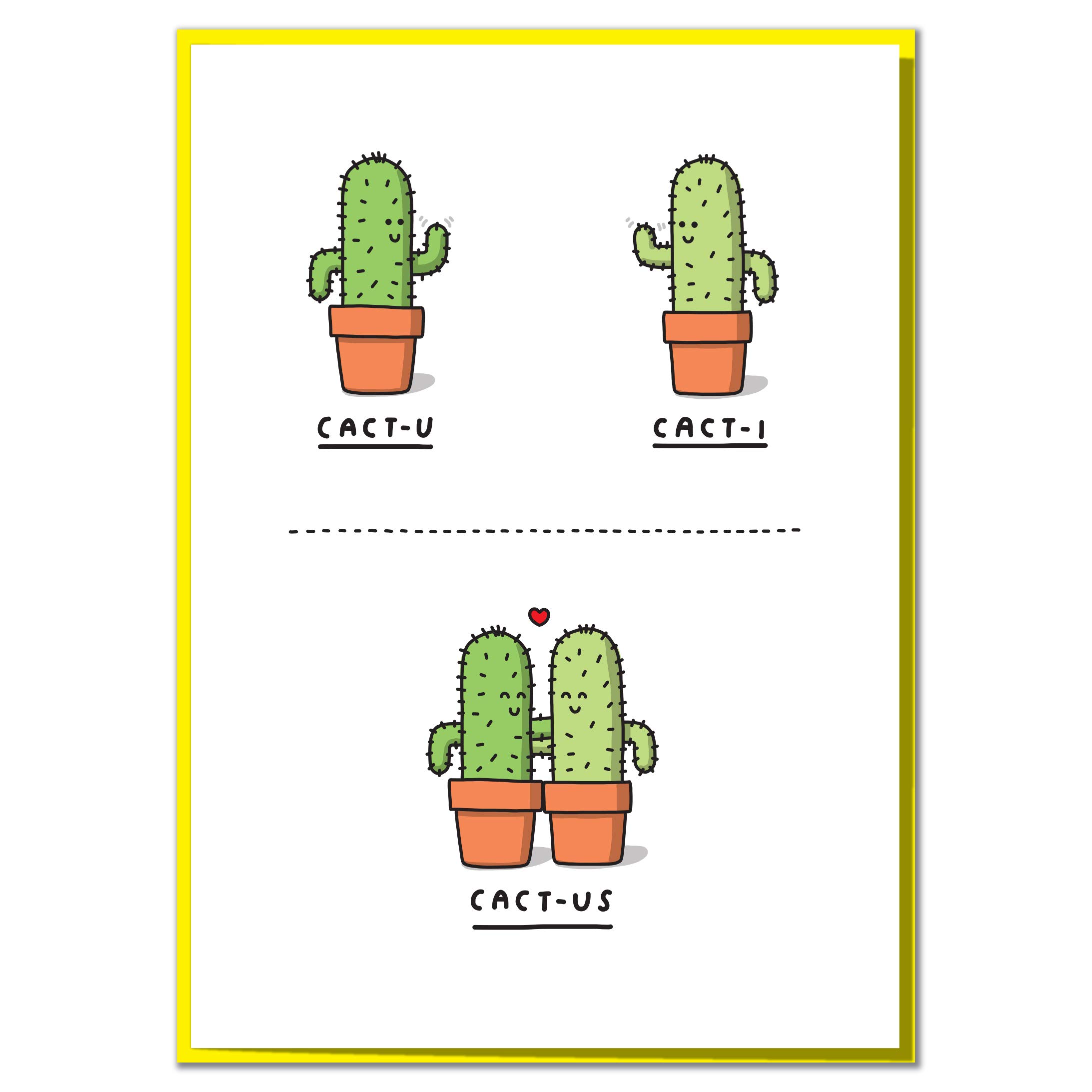 Cact-us. Funny, Romantic, Anniversary, Birthday or Valentine's Day Card