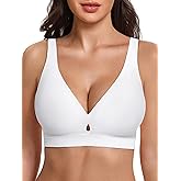 Avidlove Bras for Women V Neck Wireless Comfortable Bra Supportive No Underwire Bras Tshirt Push Up Bralettes Seamless Bra