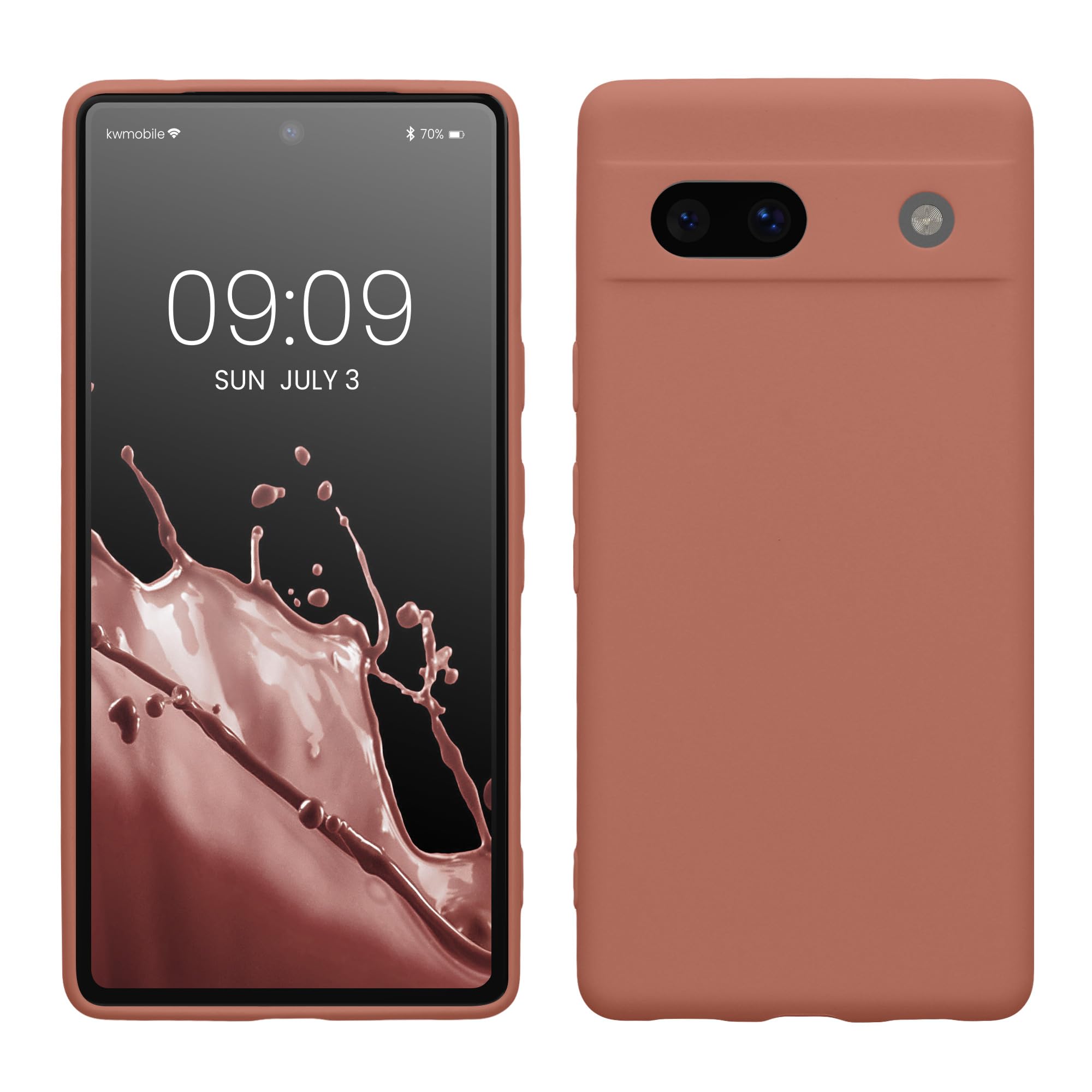 kwmobile Case for Google Pixel 7a Case - Protective Slim TPU Phone Cover - Soft Matte Finish - Winter Rose โ image 1