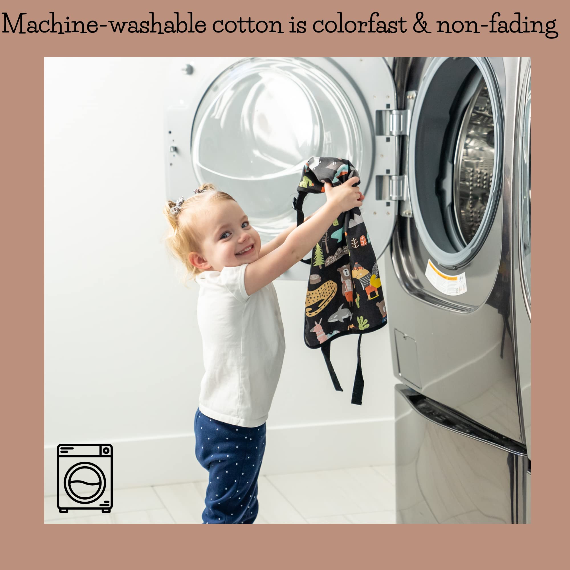 Kids Aprons for Girls and Boys, Toddler Apron with Pocket for Painting, Cooking, Baking, Gardening and Crafts