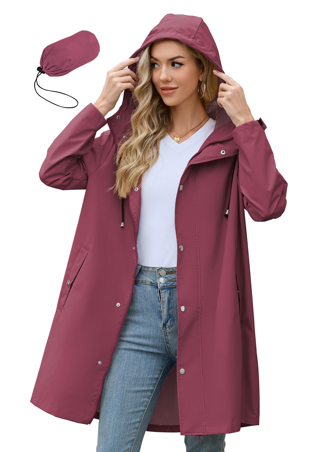 Zando Travel Rain Coats for Women Packable - Rain