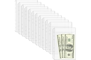 Antner 12PCS A5 Binder Pockets No Zipper 6-Hole Budget Cash Envelopes for Small Refillable Notebook, Zipless A5 Planner Inserts Binder Pouches Loose Leaf Money Organizer Bags for Saving Challenge