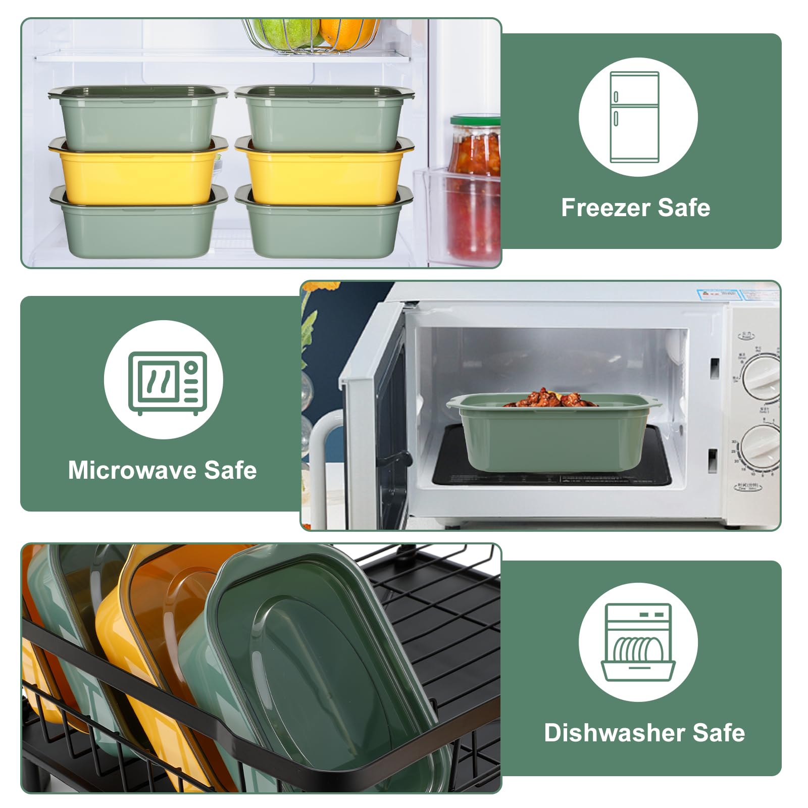 VINATO Frischhaltedosen mit Deckel 10er Set – 500ml Gefrierdosen aus BPA-freiem PP, stapelbare Vorratsdosen mit Deckel, mikrowellen- & gefrierschrankgeeignet 5