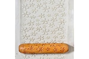 MKM Pottery Tools Wood Big Hand Rollers for Clay (BHR-07 Daisies)