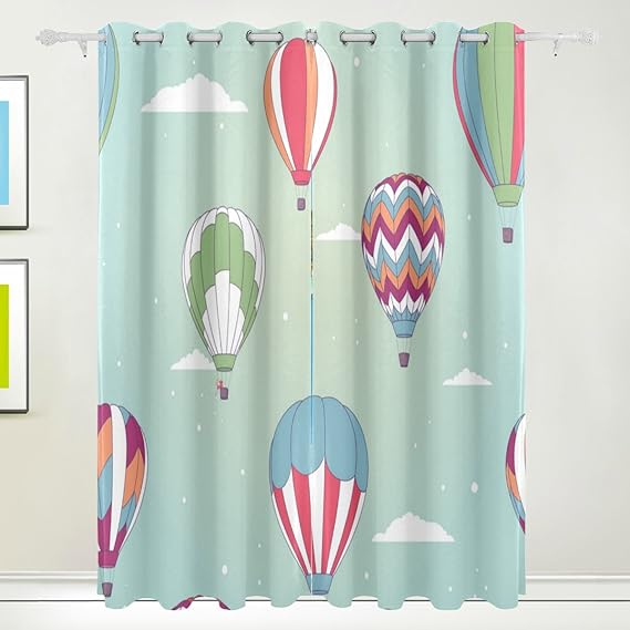 TIZORAX Hot Air Balloon Curtains Room Darkening Thermal Blackout Window