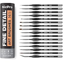 Lot De 10 Pinceaux De Détail Professionnels - Pointe Fine Pour Peinture Miniature, Aquarelle, Acrylique, Maquette