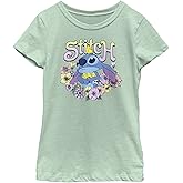 Disney Little, Big Lilo Springy Stitch Girls Short Sleeve Tee Shirt