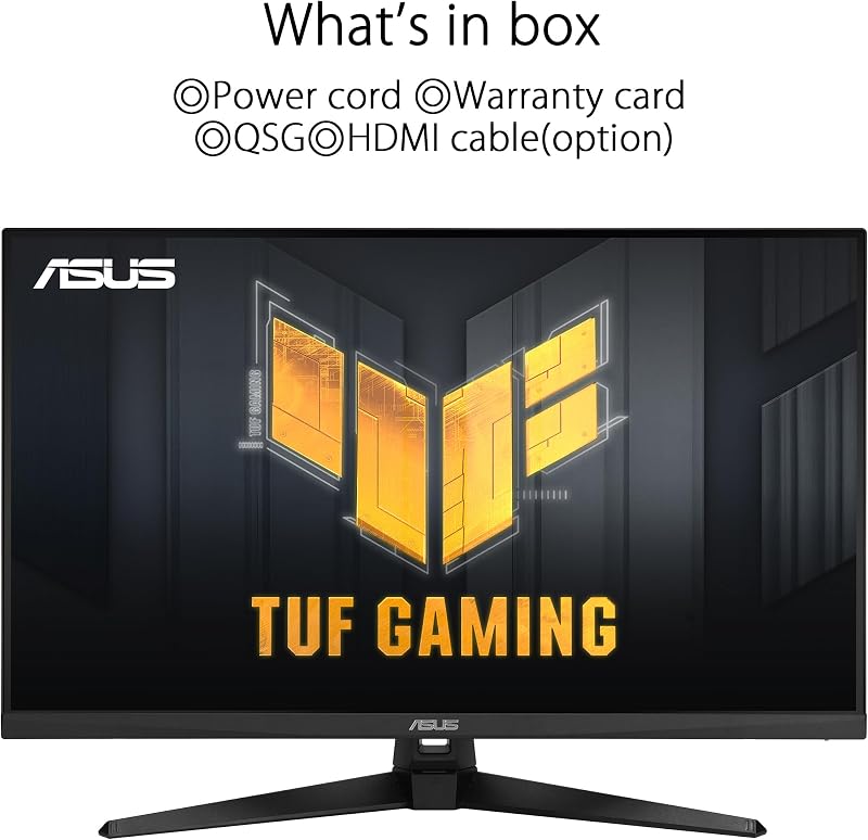 Monitor de jogos asus tuf vg328qa1a 32 "full hd (overclock até 170 hz (165 hz nativo), desfoque de movimento extremamente baixo, freesync premium, 1 ms (mprt), shadow boost)