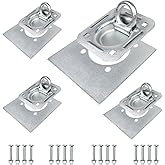 Donext Heavy Duty Recessed D-Ring Tie Down Anchors Kit, 4 Pack 6,000 lb Capacity with Steel Backing Plates for Security, Bolt-On for Trailer, Flatbed Truck, Pickup, Van, Equipment (Silver)