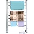 BVANQ Towel Warmer with Timer,Towel Racks for Bathroom,8 Bar Heated Towel Rack for Clothes Drying,Portable Free Standing Heater,Auto Cut Off Home Electric Heat Dryer,Wall Mount Thermostat Shelf