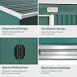 Panana 8x4 Green Grey Metal Garden Shed with Free Base Foundation view 3