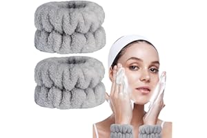 Taocar 2pcs Wrist Bands for Washing Face, Microfiber Face Washing Wristbands, Arm Wrist Towels, Spa Face Wash Wristbands, Stretchy Absorbent Wash Band for Woman Children
