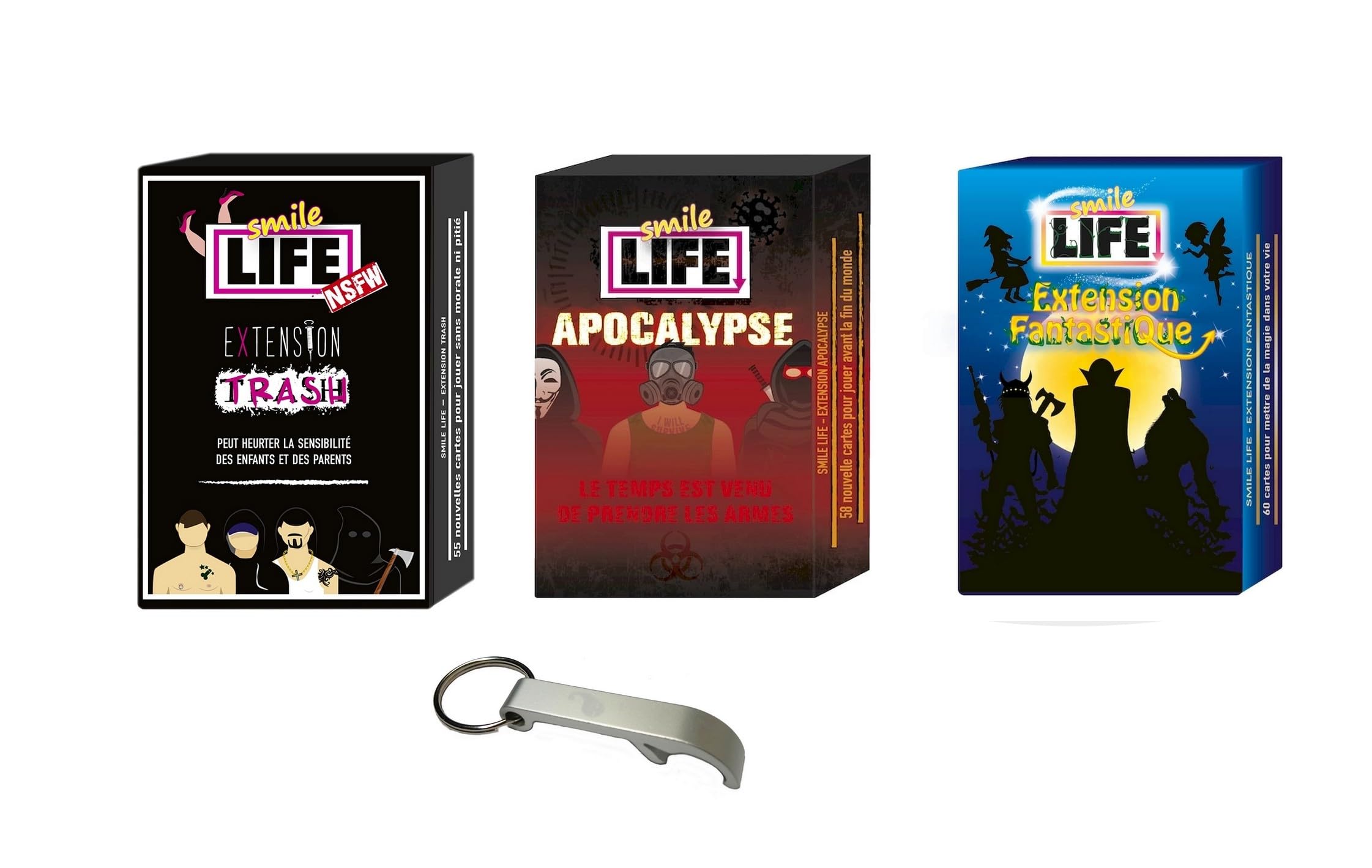Set of 3 Extensions in French Smile Life Apocalypse + Trash + Fantasy + 1 Blumie Bottle Opener (Apocalypse + Trash + Fantastic) — image 1