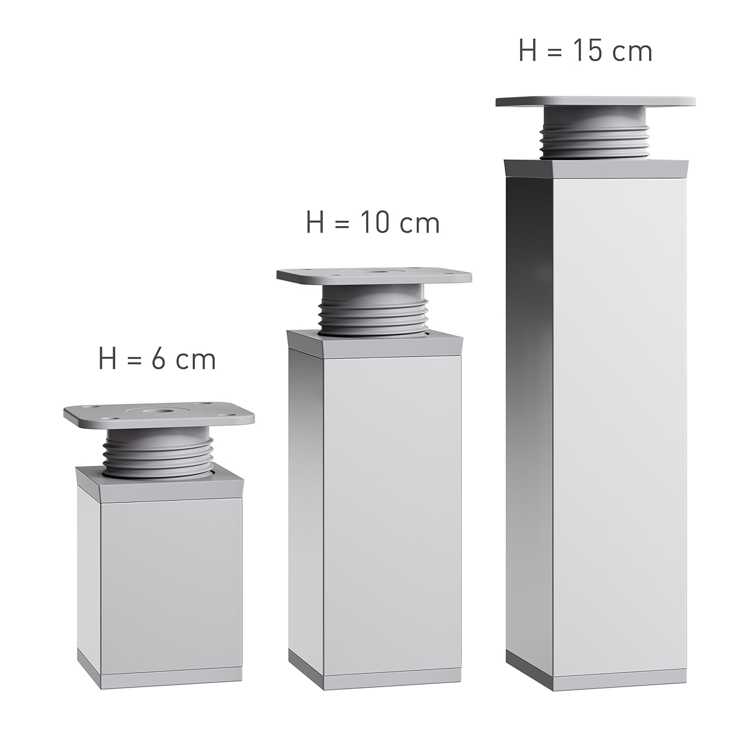 Bricolaje y herramientas Perfil cuadrado: 40 x 40 mm 4 piezas Patas