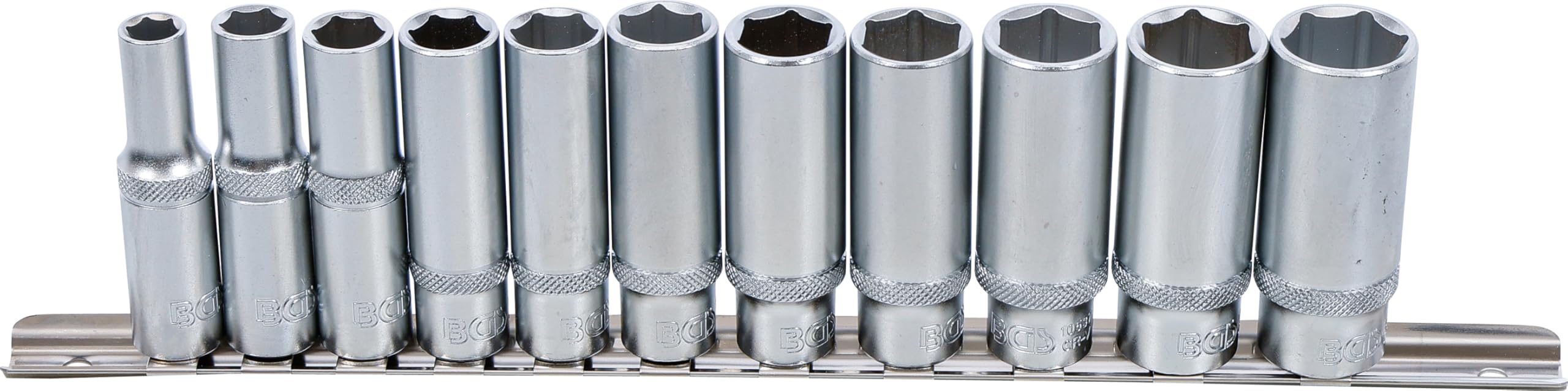 BGS 2222 | Socket Set, Hexagon, deep | 10 mm (3/8") Drive | 8 - 19 mm | 11 pcs.