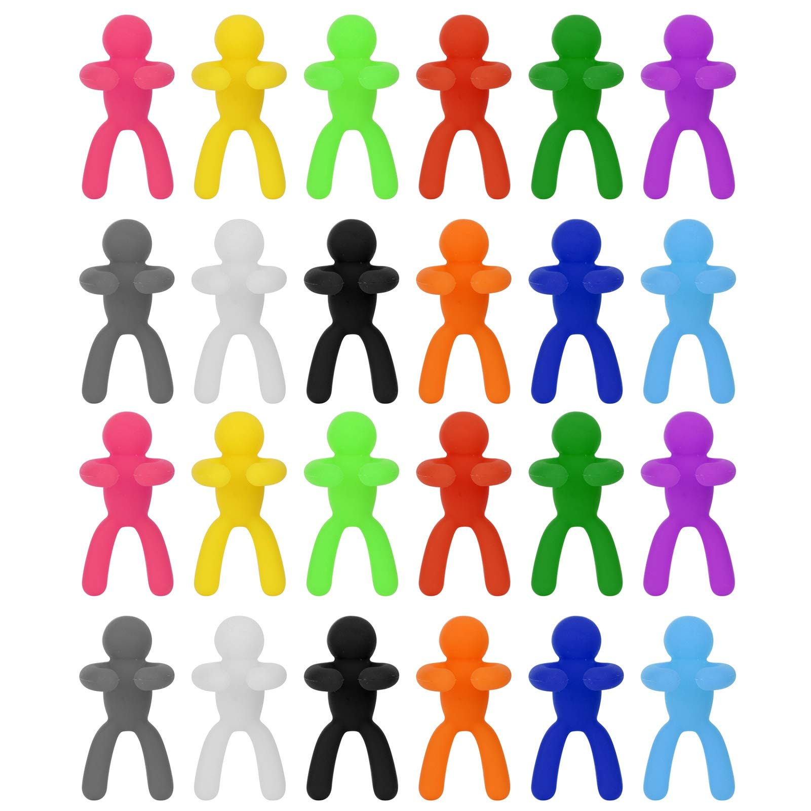 Tomotato Wine Glass Charms Markers, Silicone Wine Glass Drink Markers Cocktail Wine Charm Tag for Bar Party Martinis Champagne Stem Glasses(24 Pieces)