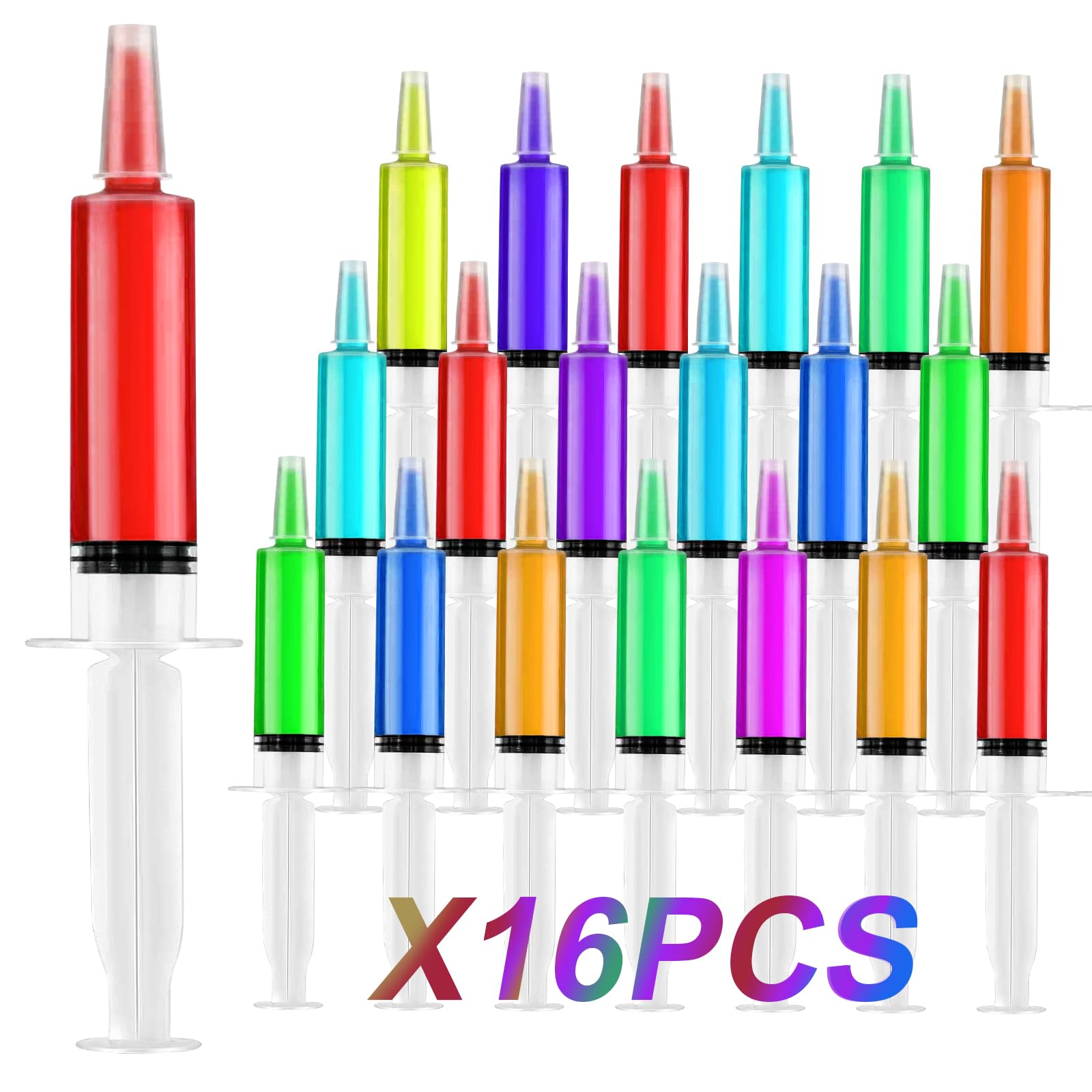 Kid2Kit 16 Packs Jello Shot Syringes with Cap, 60mL