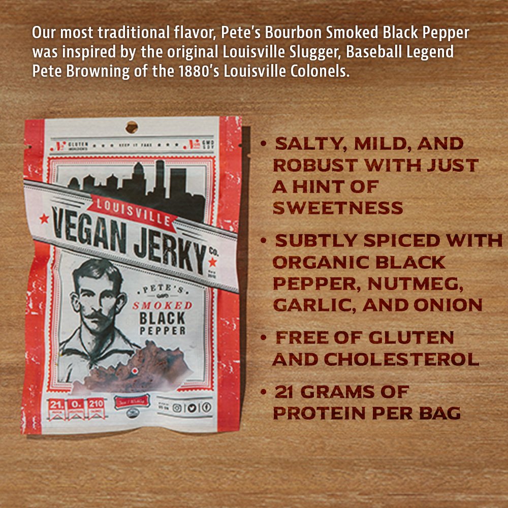 Louisville Vegan Jerky Smoked Black Pepper, Vegetarian & Vegan