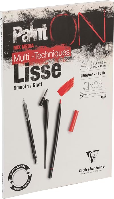 Clairefontaine Paint'ON Multi-Technique White A3 250gsm Pad 25 Sheets