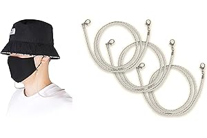 Allsense Leather Mask Lanyard Adjustable Neck Strap with Hook Clip for Face Masks, Oatmeal, 3 Pack