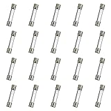 HUAREW T5AL250V 20 Pcs 6x30mm Slow Blow Glass Fuse