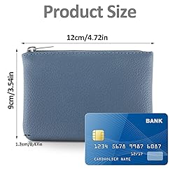 TIESOME 2Pcs Coin Purse, PU Lychee Pattern Zipper