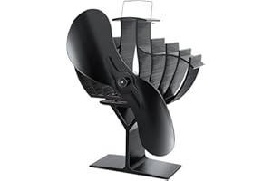Hanaoyo Upgraded Wood Stove Fan High Airflow, Large-Sized Heat Powered Stove Fan Non Electric Fireplace Fan, Stove Accessories, for Wood/Gas/Log Burner Stove/Fireplace