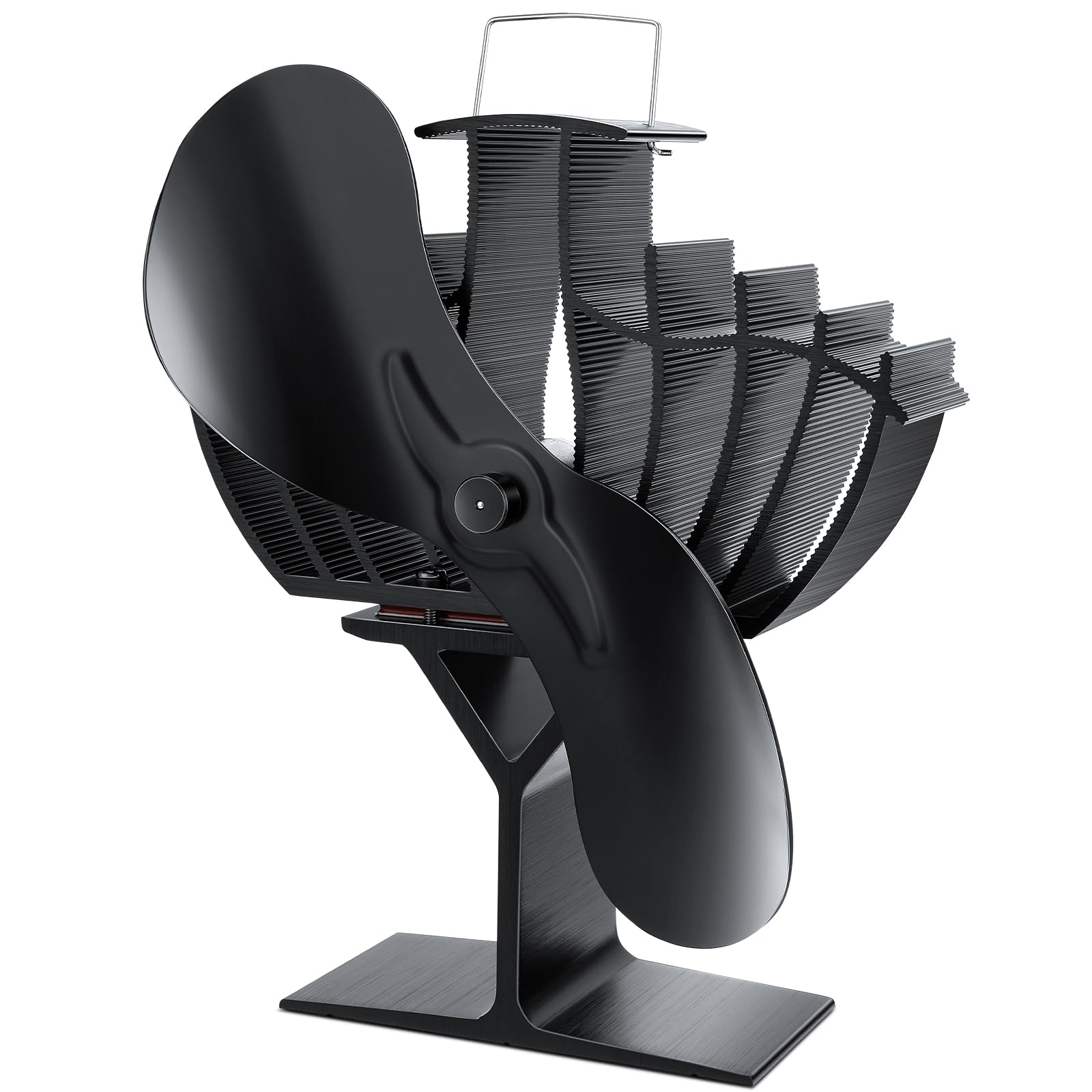Photo 1 of Hanaoyo Upgraded Wood Stove Fan High Airflow, Large-Sized Heat Powered Stove Fan Non Electric Fireplace Fan, Stove Accessories, for Wood/Gas/Log Burner Stove/Fireplace