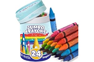 OFFICYGNET 24 Colors Jumbo Crayons for Toddlers 1-3, Easy to Hold Large Crayons for Kids Ages 2-4, Non-Toxic Big Crayon for Kids Coloring & Art Supplies, Ideal Birthday Gift Easter Party Favor for Boys Girls