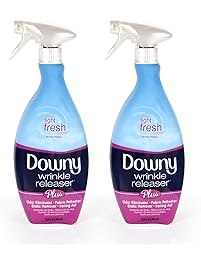 Downy Wrinkle Release Spray Plus, Static Remover, Odor Eliminator, Fabric Refresher and Ironing Aid, Light Fresh Scent, 33.8 Fluid Ounce (Pack of 2)