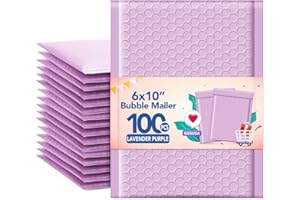 GSSUSA Bubble Mailers 6x10 Inches 100 Pack Size 6x9” Bubble Mailer Envelopes Small Packaging Mailing Envelope Bags Shipping Bag Bulk Pack Self Seal Package Mail Packing Business Supplies, Lavender