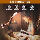 iZELL LED Desk Lamp with USB Adapter 3 Color Modes 10 Brightness 40cm Arm view 5