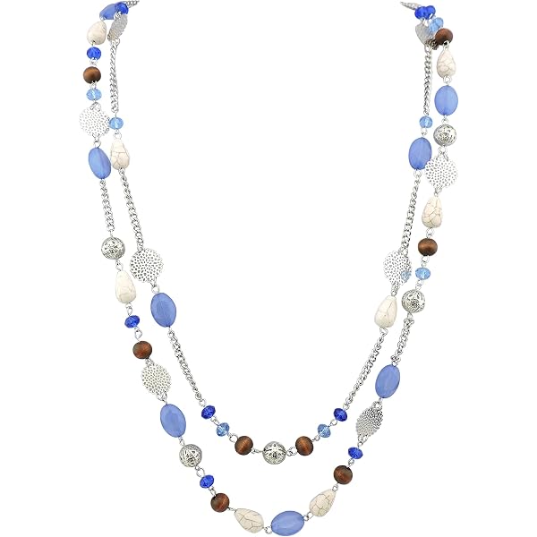 Bocar Crystal Beaded Collar Necklace For Women – Handmade Bib Statement Jewelry, Gift Box Included, 21.8 Inches