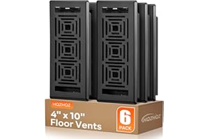 HQZHQZ Floor Register 4x10, Heavy Duty Walkable Steel Floor Vent Covers, Ease Adjust Air Flow Direction Floor Registers, Black Floor Vents，Boston Design Air Vents for Home