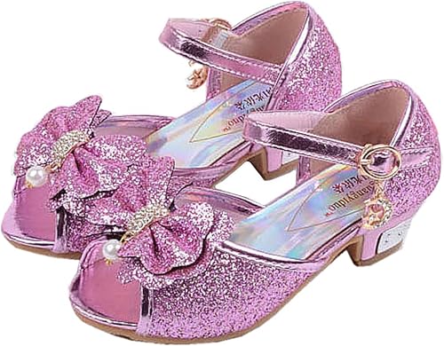Amazon ファンノシ サンダル ガールズ リボン飾り ハイヒール お嬢様 キラキラ 履きやすい 真夏 キッズ 女の子 シューズ プリンセス 心地柔らか 痛くならない 耐磨 可愛い ビーチ 子供靴 社交ダンスシューズ ラテンジャズ ダンス用品 フォーマル Fanessy ファンノシ