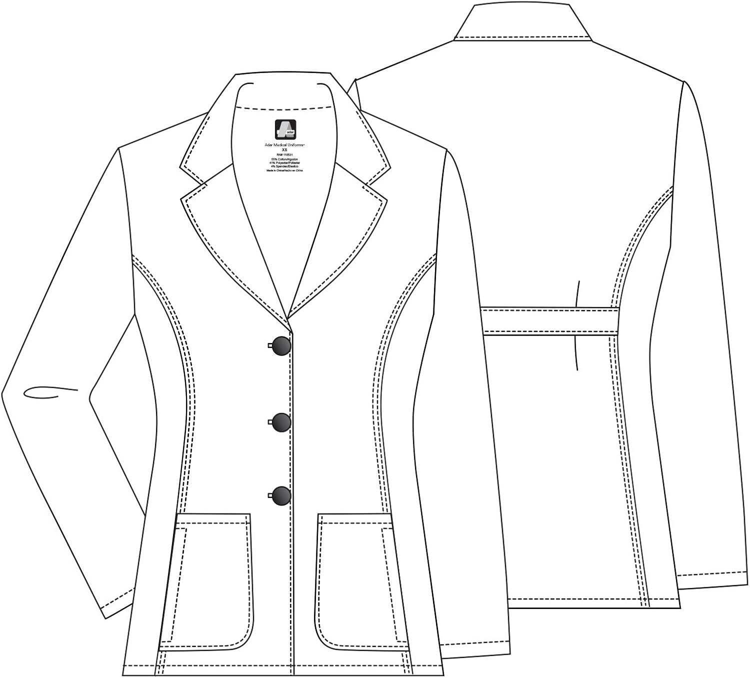 Adar Universal Lab Coats for Women - Tailored 28" Consultation Lab Coat: Clothing