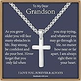 Ieftop Cross Necklace Gifts for Men Him, Silver/Gold/Black Cross Necklace Stainless Steel Cross Pendant Necklaces for Men Anniversary Birthday Gifts for Dad Son Husband from Daughter Wife