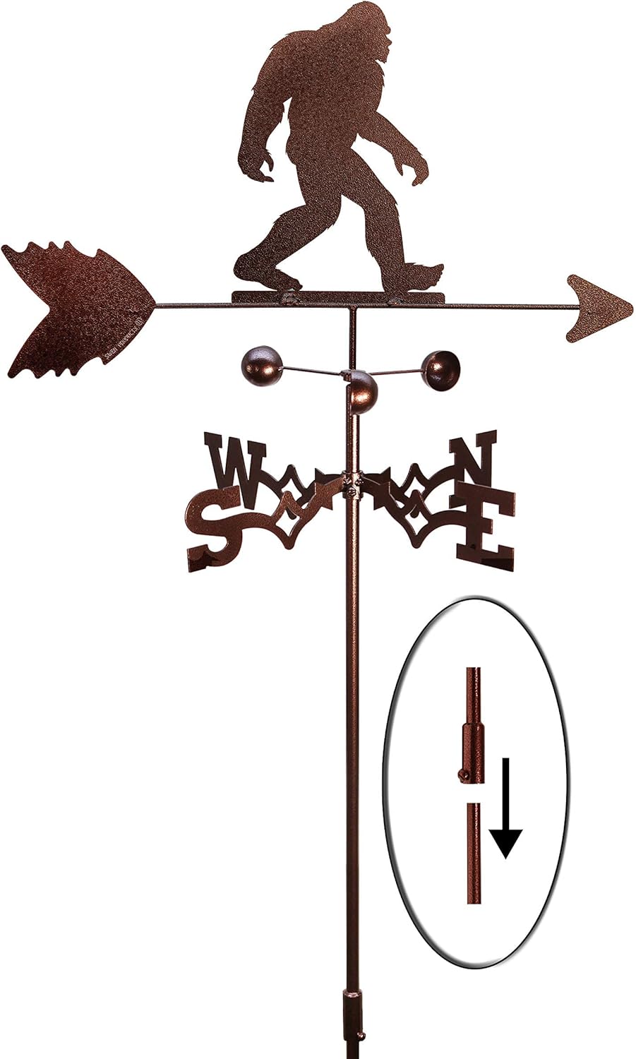 Weathervanes - SWEN Products Bigfoot Sasquatch Weathervane (Garden Stake Included)