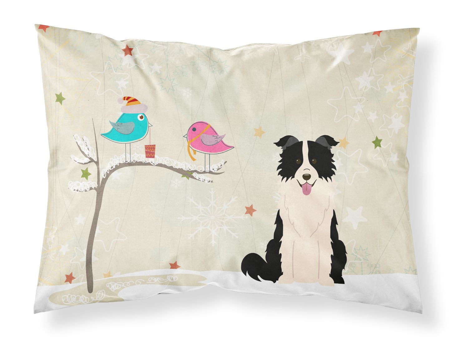 Caroline's Treasures between Friends Border Collie Black White Fabric Standard Pillowcase BB2590PILLOWCASE, Polyester, 30" x 20.5" (Pack of 1)